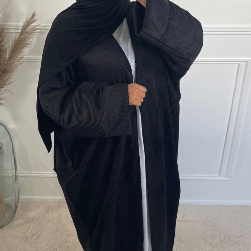 Wholesale Thick Corduroy Cardigan Winter Abaya