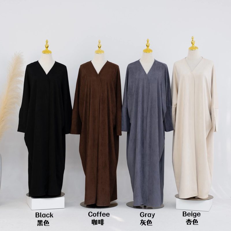 Supplier Velvet Coat Women Muslim Open Winter Abaya